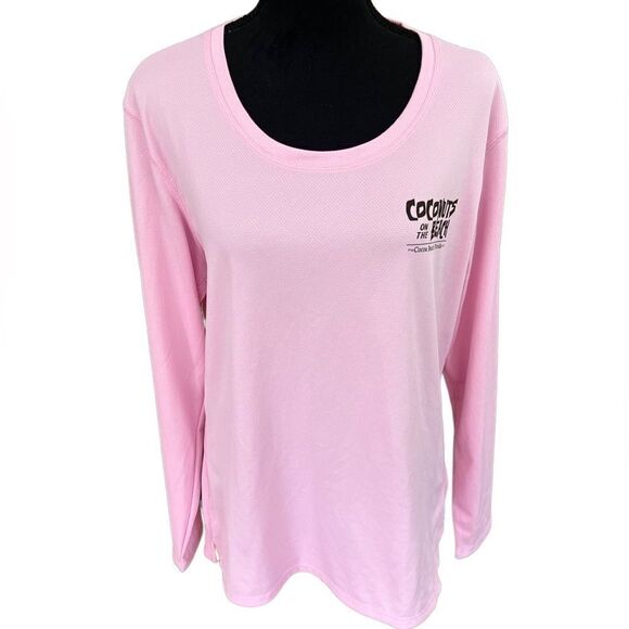 Native Outfitters  Coconuts on the Beach pink long sleeved crew neck top size L - Picture 1 of 4